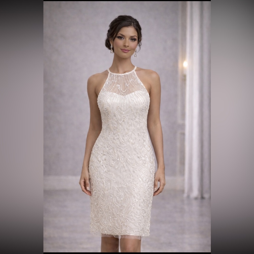 Adrianna Papell halter Beaded cocktail dress - Picture 10 of 10